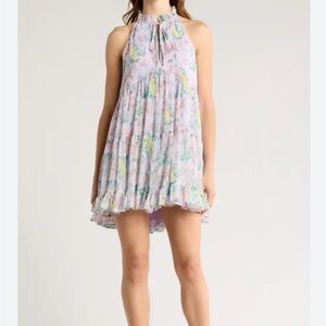 Cinq a sept light washed walker tiered sleeveless dress size 8